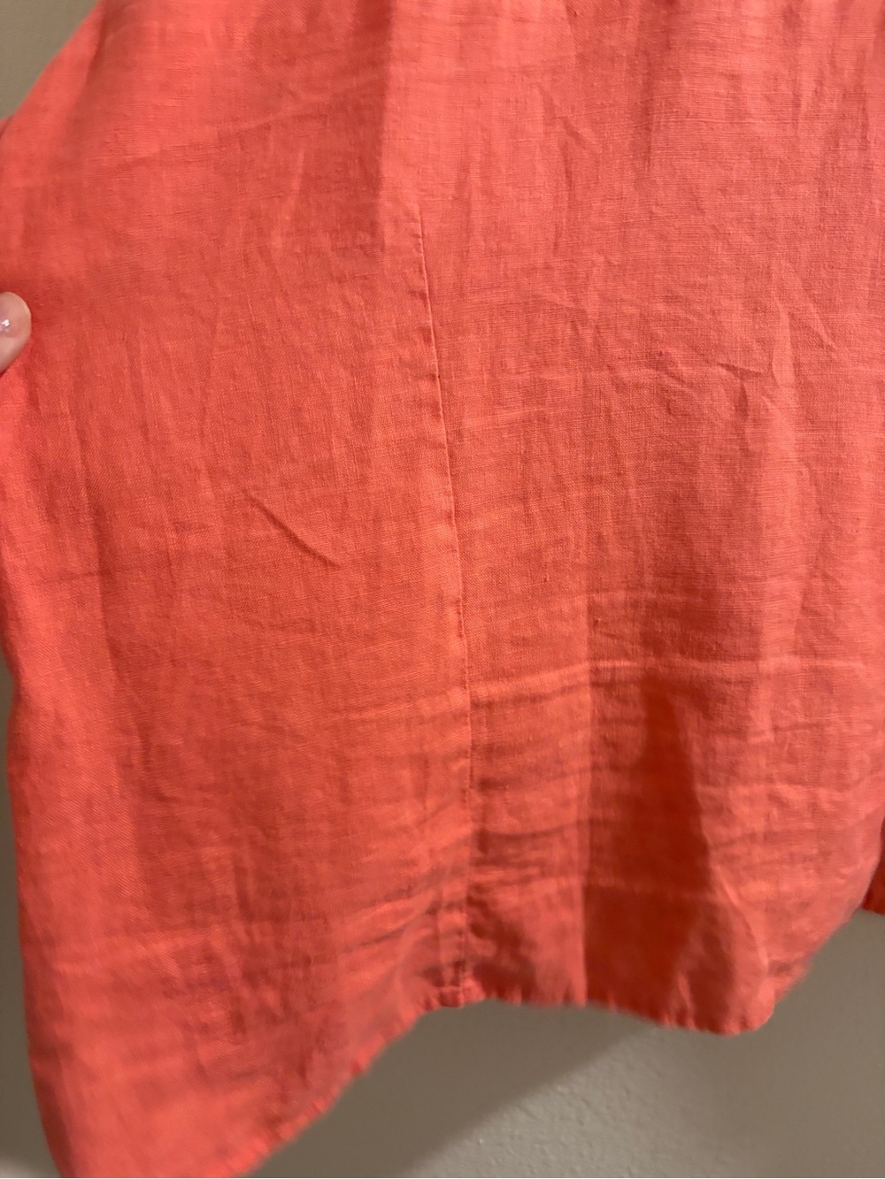 JM Collection 100% Linen Coral Button Front Roll Tab Shirt Size 18 Plus - Picture 14 of 15